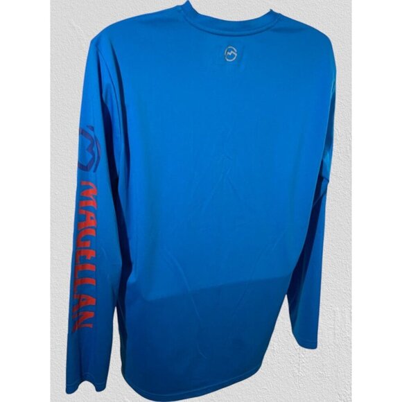 Magellan Outdoors Mens Blue Long Sleeve Shirt Classic Fit Large Fishing Gear Tee - Picture 8 of 11